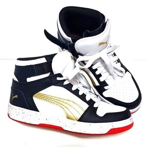 PUMA Kids  LEATHER HI TOP SNEAKERS size 6